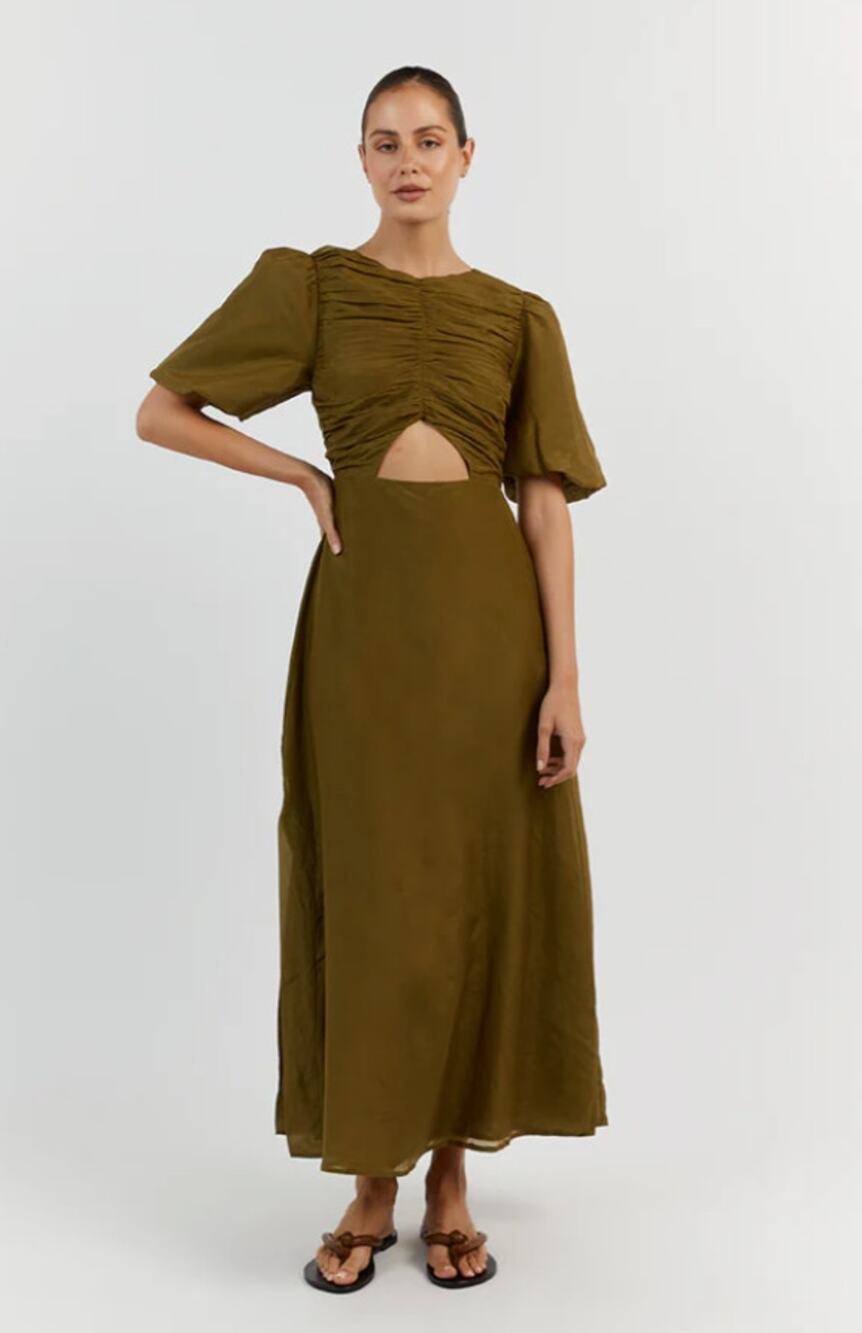 DISSH 6 Frankie Olive Cutout Midi Dress